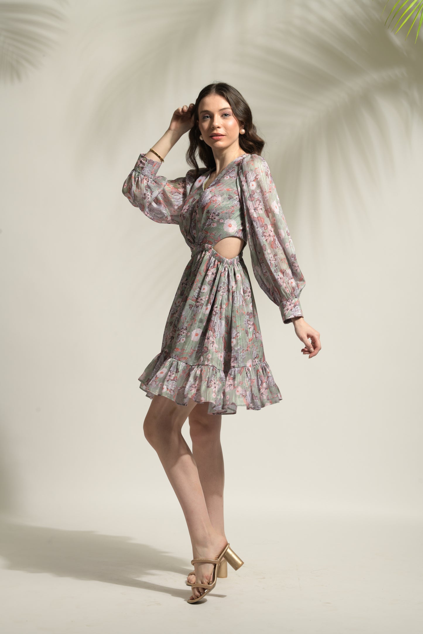 Daisy Floral Printed Flared Dress