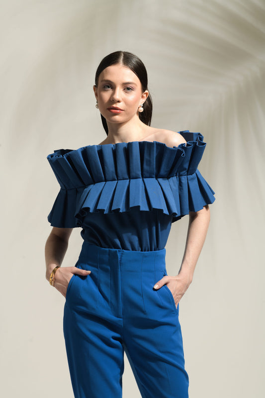 Luxe Pleated Off-Shoulder Top