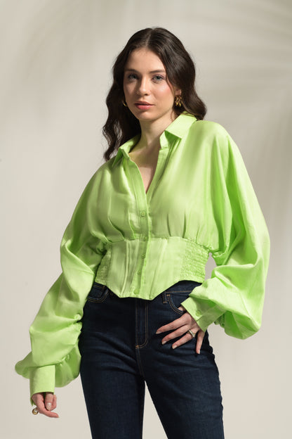 Emma Voluminous Sleeve Corset Shirt