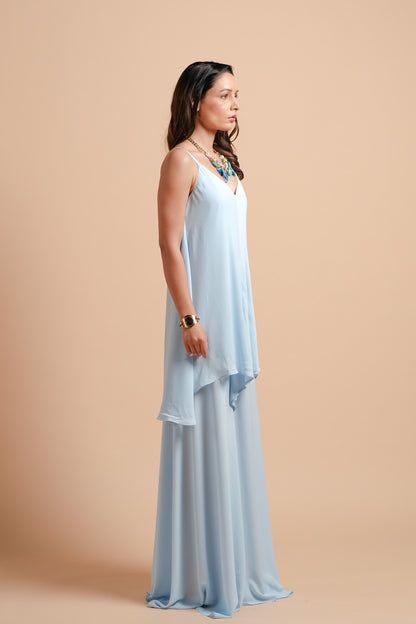 Aster Georgette High-low Panel Jumpsuit