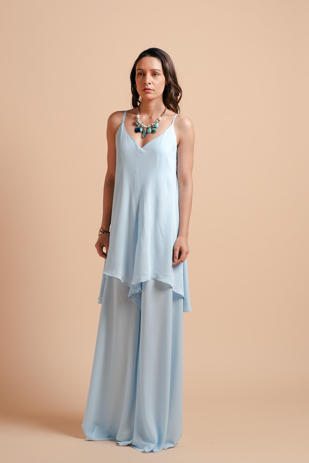 Aster Georgette High-low Panel Jumpsuit